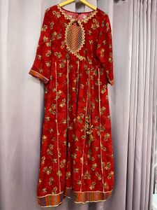 Elegant Red Floral Kurta