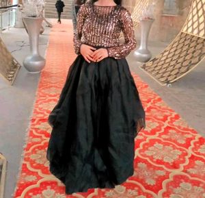 Sequin Top & Black Tulle Skirt Set