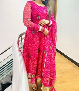 Jaipuri Bandhani Kurta Set