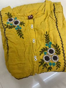 Yellow Embroidered Kurta Set