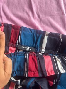 Striped Paperbag Waist Shorts