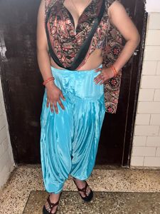Vibrant Blue Silky Patiala Suit Salwar