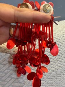 comboSparkling Red Flower Dangle Earrings