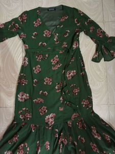 🌿Emerald green Floral Dream dress 🌸