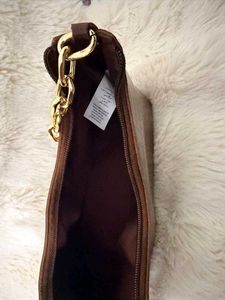 Chic Brown Croc Embossed Chain Bag