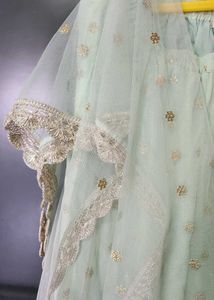 Mint Green Lehenga Choli with Gold Embellishments