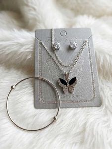 Butterfly Pendant Necklace & Earring Set