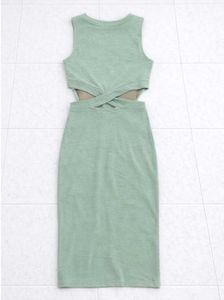 Mint Green Cutout Midi Dress