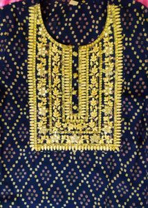 Elegant Navy Blue Kurta Set with Dupatta
