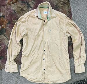 Lacoste Men's Peach Button-Up Shirt