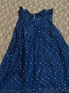 Sparkly Star Navy Dress in Net fabric