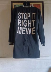 Black Varsity Jacket with Slogan