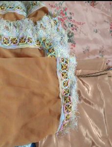 Floral Dress Material with Embroidery