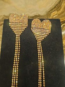 Sparkling Heart Dangle Earrings