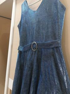 Glossy Indigo Cocktail Dress