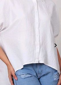 Shein White Puff Sleeve Button-Down