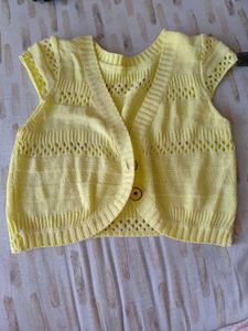 Cute Yellow Knit Cardigan