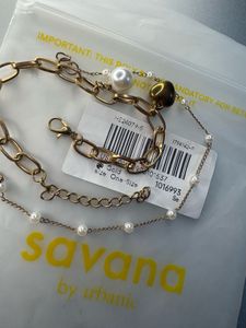 Savana Gold Chain Bracelet Set with Pearls