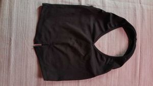 Black Halter Neck Crop Top
