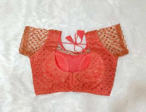 Coral Embellished Blouse