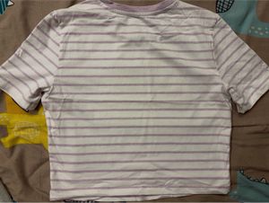 Zudio Striped Cropped T-Shirt