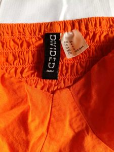 Orange Puff Sleeve Crop Top