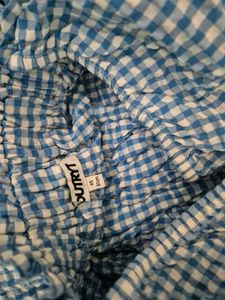 Blue Gingham Ruffle Dress