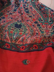 Vibrant Red Ethnic Saree with Intricate Print