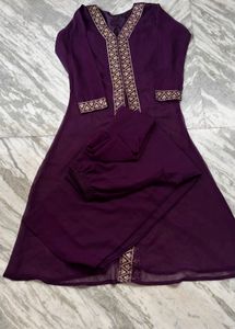 Elegant Purple Kurta Set with Embellishments