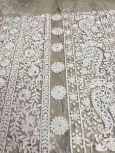 Elegant White Embroidered Dupatta