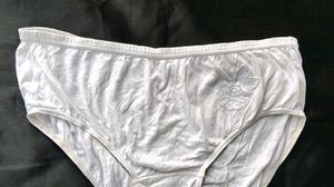 Comfortable White Briefs with Rose Embroidery