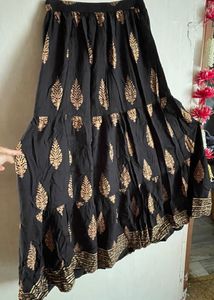 Black & Gold Print Skirt/Lehega ❤️