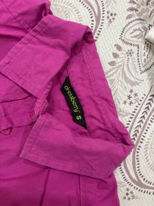 Vibrant Pink Oversized Button-Up Shirt