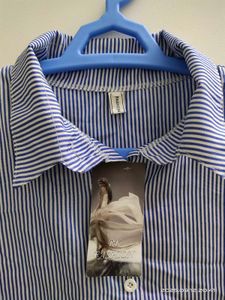 Blue Striped Button-Up Shirt - 40"