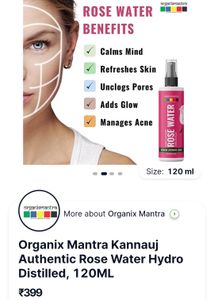 Organix Mantra Kannuaj Authentic Rose Water