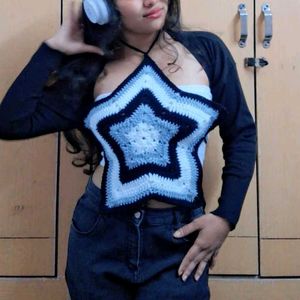 Star Crochet Halter Top