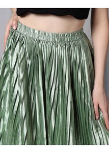 Pleated METALLIC Maxi Skirt