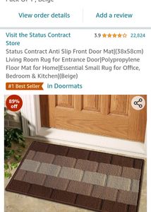 Anti Slip Front Door Mat Pack Of 2