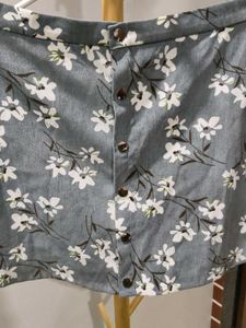 Floral A-line Button-Up Skirt