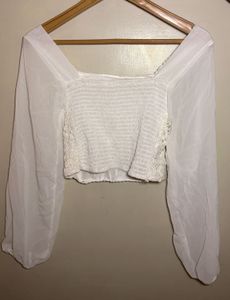Trendy crochet Lace Crop Top