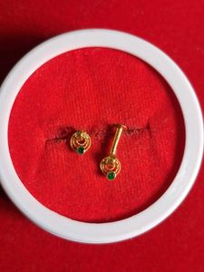 Gold  Stud Earrings with Stones