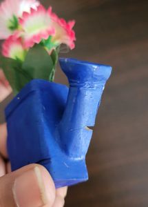 Flower Pot Poly Resin Fridge Magnet Blue Colour