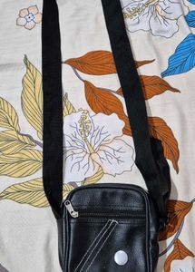 Black Faux Leather Crossbody Bag