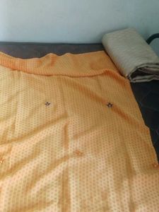 Beautiful Orange Saree with Embellished Border