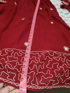 Floral embroidered high slit kurta with Plazzo