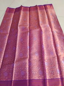 Pink &amp; Purple Tissue silk Saree