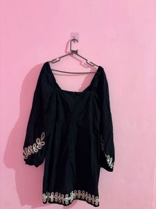 Chic Black Embroidered dress