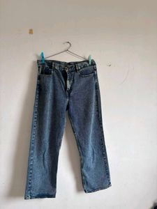 Vintage Wash Wide Leg Jeans