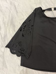 Chic Black Bell Sleeve Top