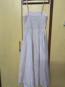 Cream Spaghetti Strap Midi Dress